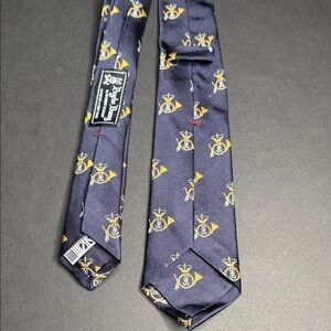 Psycho Bunny Navy and Gold Crest Tie